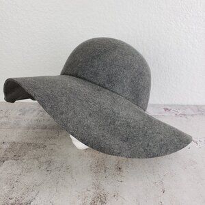 Vintage 50-60s Glenover Henry Pollak NY 100% Wool Floppy Felt Hat Gray Wide Brim